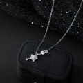 wholesale S925 Sterling Silver Fresh and Sweet Ins Style Niche Exquisitely Inlaid Five-Pointed Star Necklace Y01991-0-2