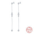 wholesale S925 Sterling Silver Tassel Chain INS Diamond Inlaid Earrings for Daily Office Wear-0-6