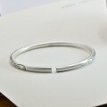 wholesale 999 Silver Chased Rose Flower Bracelet for Women, Open-Ended, Frosted, Vintage Style, Solid Bangle, Gift-0-1