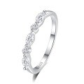 wholesale S925 Sterling Silver Zirconia Seven Princess Ring for Women, Small and Niche Stackable Row Ring,HW。-0-23