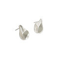 wholesale S925 Sterling Silver Handmade Korean Version Ancient Method Irregular Matte Textured Stud Earrings for Women-0-4