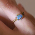 wholesale S925 Sterling Silver Rose Gold Plated Opal Blue Purple One Carat Ring for Women, Live Streaming Style-0-1