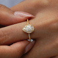 18K Gold Plated 925 Silver 1-Carat Moissanite Pear-Shaped Ring for Women-0-1