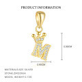 wholesale S925 Sterling Silver, Fashionable And Luxurious Crown Design With Zircon, Diy 26 English Letter Pendant Necklace, Versatile For European And American Styles-0-17