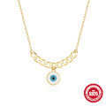 wholesale S925 silver minimalist Cuban chain evil eye drop oil women's trendy INS necklace-0-0
