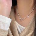 wholesale S925 Sterling Silver Hollow-out Heart Necklace for Women, Ins Bohemian Style Minimalist Star Collarbone Chain with a Sense of Sophistication-0-3