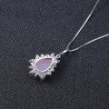 wholesale 925 Silver Luxury Natural Gemstone Pink Chalcedony Necklace Pendant, Prosperity Collection High-End Gemstone Pendant-0-2