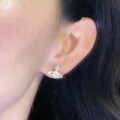 925 Silver Saturn Earrings with 1-2ct Moissanite and Zirconia-0-1