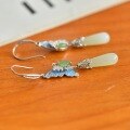 wholesale Pure Silver Natural Hetian Jade Earrings, Waterdrop Butterfly Enamel Ear Hooks for Women, New Chinese Style Gift, Factory Wholesale-0-2