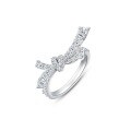 wholesale S925 Sterling Silver Shimmering Three-Dimensional Bow Full of Sparkling Diamond Ring for Women, Ribbon Tie High-End Diamond Ring with Niche Design-0-4