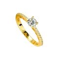 Metal Alloy Light Luxury Fashion Micro-Set 5A Zircon Diamond Ring for Women-0-3