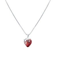 wholesale 925 Silver Pink Love Lava Drop Necklace, Ins Fashion Pendant Collarbone Chain, Sweet Minimalist Women's Jewelry-Red zirconium necklace 925 silver