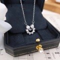 wholesale S925 Sterling Silver Maker's Floral Wreath Bow Dynamic Necklace for Women, Luxe Ethereal Sweet Design Choker-0-1
