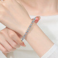 S925 Sterling Silver Interlocking Moissanite Bracelet, Wholesale Stock-0-2