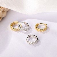 wholesale S925 Sterling Silver Heart-Shaped Diamond-Studded Ear Clips, Luxury Feel Women's Earrings, Elegant and Unique Niche Fashion Ear Accessories-XB798-white gold