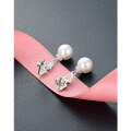 wholesale S925 Sterling Silver Artificial Pearl Earrings for Women, Small and Minimalist Advanced Sense Studs, New Fashion Elegant Ear Accessories Ear Drops-0-3