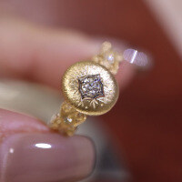 wholesale S925 Sterling Silver Red Elk Full Body Ring, Vintage Exquisite Light Luxury Fashionable Ring with Brushed Finish, Versatile Original for Women-BZ0512-Gold-White Gold US Size 6