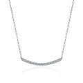Sterling Silver Moissanite Pendant Necklace, Women's Smile Locket Collarbone Chain-0-3