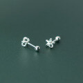 wholesale S925 Silver Stud Earrings Women Korean Style Simple and Personalized Minimalist Hollow Floral Threaded Ear Jewelry G9203-0-1