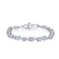 wholesale S925 Silver Full Simulated Diamond Emerald Cut Bracelet for Women, New Style,Ins Fashion Hot-Selling Accessory by MuJing Jewelry-0-5