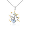 wholesale 925 Silver Designer High-End Natural Topaz Pendant, Tree of Life Design Series Necklace Pendant-0-0
