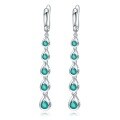 wholesale 925 Silver Blue Topaz Crystal Earrings, Exaggerated Elegance, High-End Statement Drop Earrings with Tassel and Teardrop Design-0-5