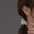 wholesale S925 silver ear clip, ear cartilage clip with rhinestone, round earring, Korean-style ear screw, ear stud M01689-0-1