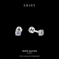 S925 Sterling Silver Screw Back Four-Prong Zircon Stud Earrings for Men and Women.-S925 Sterling Silver  925 Silver