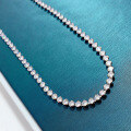 wholesale Metal material first: ZHUOZHF Jewelry New High-Carbon Diamond Full Diamond Necklace Ins Simulated Diamond 30 Bezel Set Row Diamond Chain-0-1