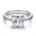 wholesale S925 silver square zircon ring, cross-border style, tarnish-resistant women's diamond ring set-0-13