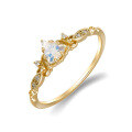 wholesale S925 Silver Plated 14k Gold French Light Luxury Vintage Style Moonstone Ring-0-0