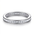 wholesale S925 Sterling Silver Amazon Best-Seller Creative New Design T-Square Flat Full Eternity Stack Ring Wedding Ring Index Finger Silver Jewelry-0-0