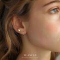 wholesale S925 Sterling Silver French Minimalist Heart Stud Earrings for Women, Sweet and Chic-0-0