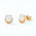 wholesale S925 Sterling Silver Summer New Simple Retro Synthetic Opal Stud Earrings High-end Wholesale from Manufacturer-0-2
