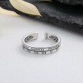 wholesale S925 Sterling Silver Vintage Harajuku Style Roman Numbers Thai Silver Ring, Punk Style Trendy Fashion Ring-0-3