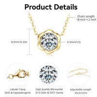 S925 Sterling Silver Butterfly Moissanite Layering Necklace-Style Y [Clearance Sale with Free Shipping] Gold  925 Silver