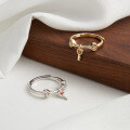 wholesale S925 Sterling Silver Cloud-Pull Jewelry Heart Key Design, Versatile and Fresh Style Ring for Wholesale-0-3
