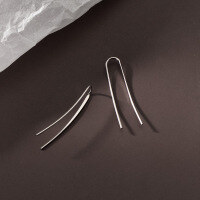 wholesale S925 silver U-shaped wire ear hooks Korean version small fresh simple elegant summer ear accessories M00249-S925 silver pair silver 925 silver