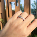 S925 Sterling Silver Sweet Heart-Shaped Zirconia Full Diamond Ring, Cross-Border Clearance Sale-0-2