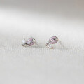 wholesale 925 Sterling Silver Exquisite Mini Lovely Fresh and Sweet Pink Tulip Stud Earrings with Diamond Accents M05918-0-4