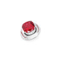 wholesale 925 Silver Gold-Plated Ring with High-Carbon Diamonds, 14ct GRA Lab-Grown Ruby, Wang Likun Same Style Women's Ring-0-5