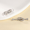 wholesale Metal Material: 925 Silver Gold Plated Zircon Pearl Necklace Clasp Connector Universal Clasp DIY Silver Jewelry Accessories-0-3