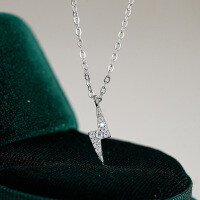 S925 Silver Full Diamond Collar Necklace Women HW Moissanite Lightning Pendant-Inlaid with moissanite  925 silver