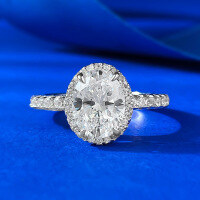 wholesale S925 Sterling Silver 7*9 White Diamond Oval High-end Classic Fashion Ring for Women-R941 White Diamond No. 5