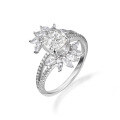 wholesale S925 Sterling Silver Ring with Ice-Cut High Carbon Diamond, Ins Light Luxury Premium Proposal Engagement Ring-0-7