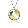 wholesale 925 Silver Designer High-End Gemstone Pendant with Animal and Natural Elements, Featuring Genuine Citrine Necklace-0-4