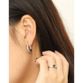 wholesale S925 sterling silver HEH626 Korean version ins niche minimalist 3D earrings for women-0-2