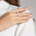 wholesale S925 Sterling Silver 1ct Round Moissanite Engagement Ring Super Sparkling-0-1