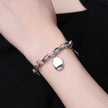 wholesale S925 Sterling Silver Retro Thai Silver Oval Thick ChainFive-Point Star PendantBracelet。-0-3