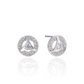 wholesale S925 silver zirconia stud earrings in minimalist style, Korean and Japanese version, small round fresh design-0-4